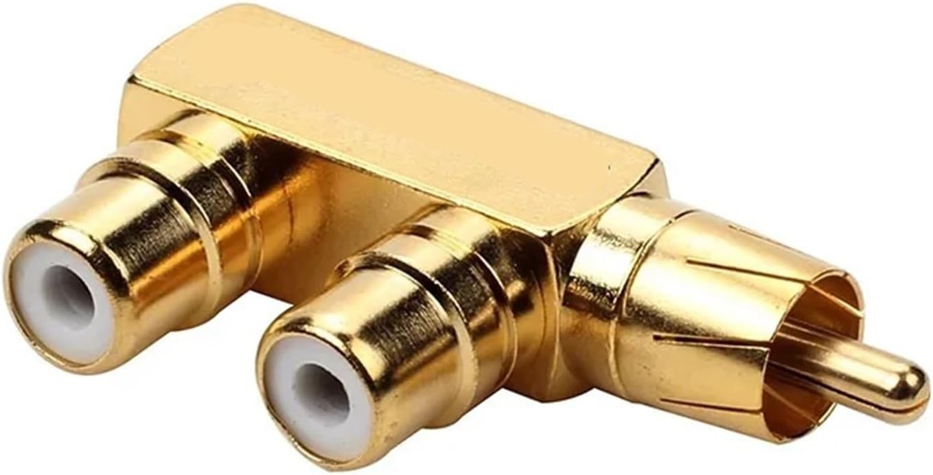 2/4/8PCS Gold Plated Copper AV Audio Splitter Adapter 1 Male to 2 Female Connector(8pcs)