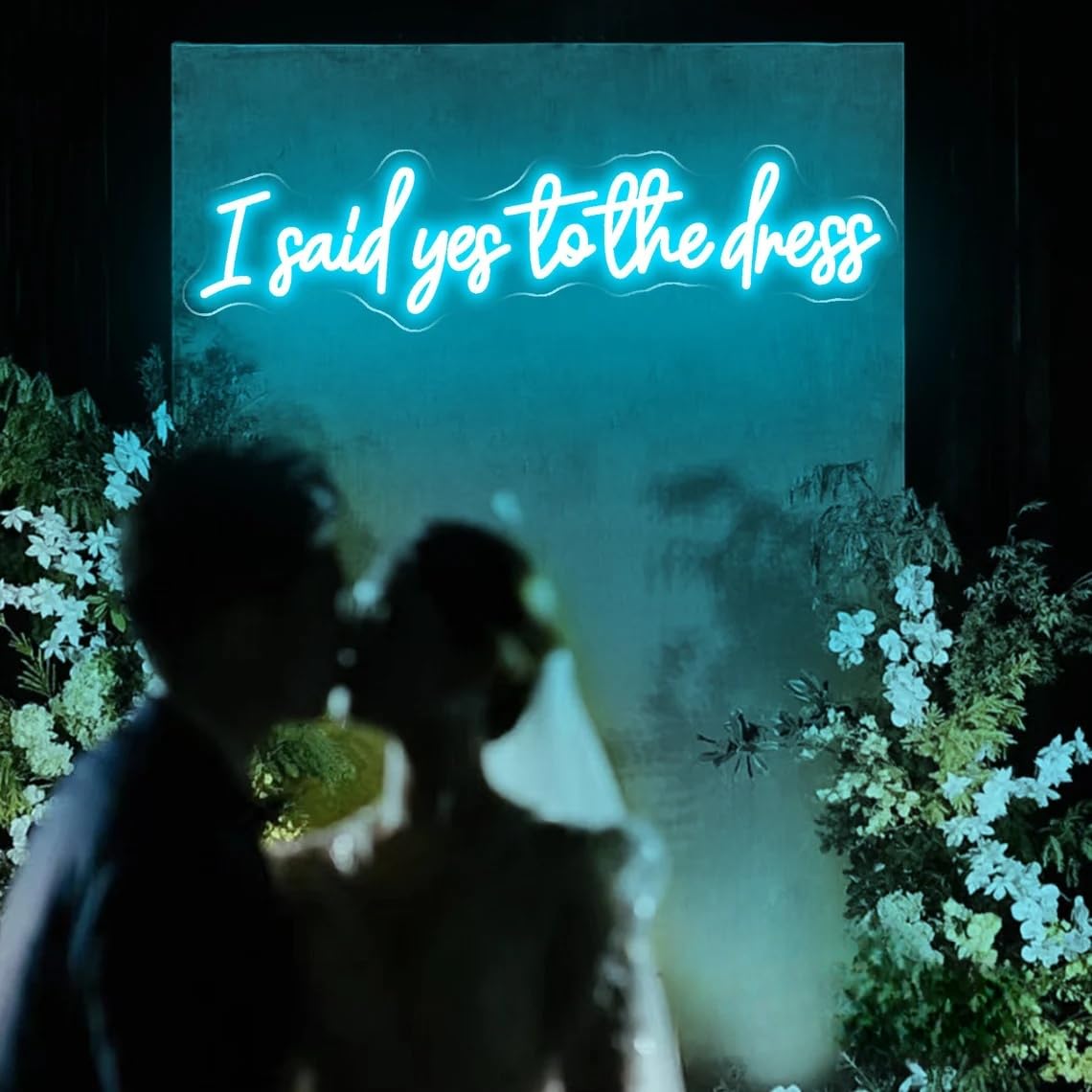 Ich sagte Ja zum Kleid Neon Schild,Hochzeitsschilder,Verlobungsdekorationen,LED-Licht für Hochzeitsdekoration,Home Wall Art