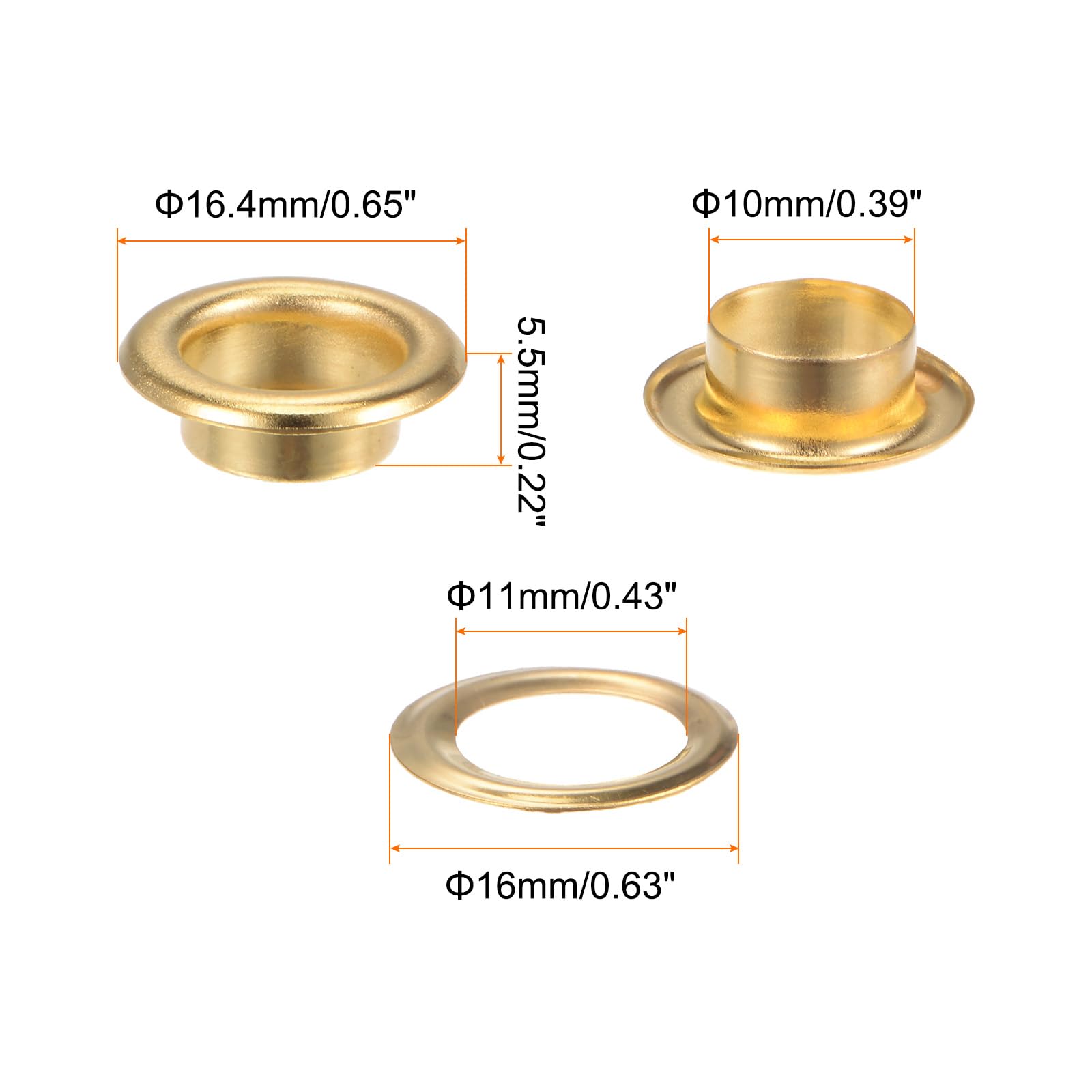 Kit Da 10 Occhielli In Ottone Da 25 Mm Con Rondelle, Argento, Per Tende, Pelle, Scarpe, Borse E Fai-da-te
