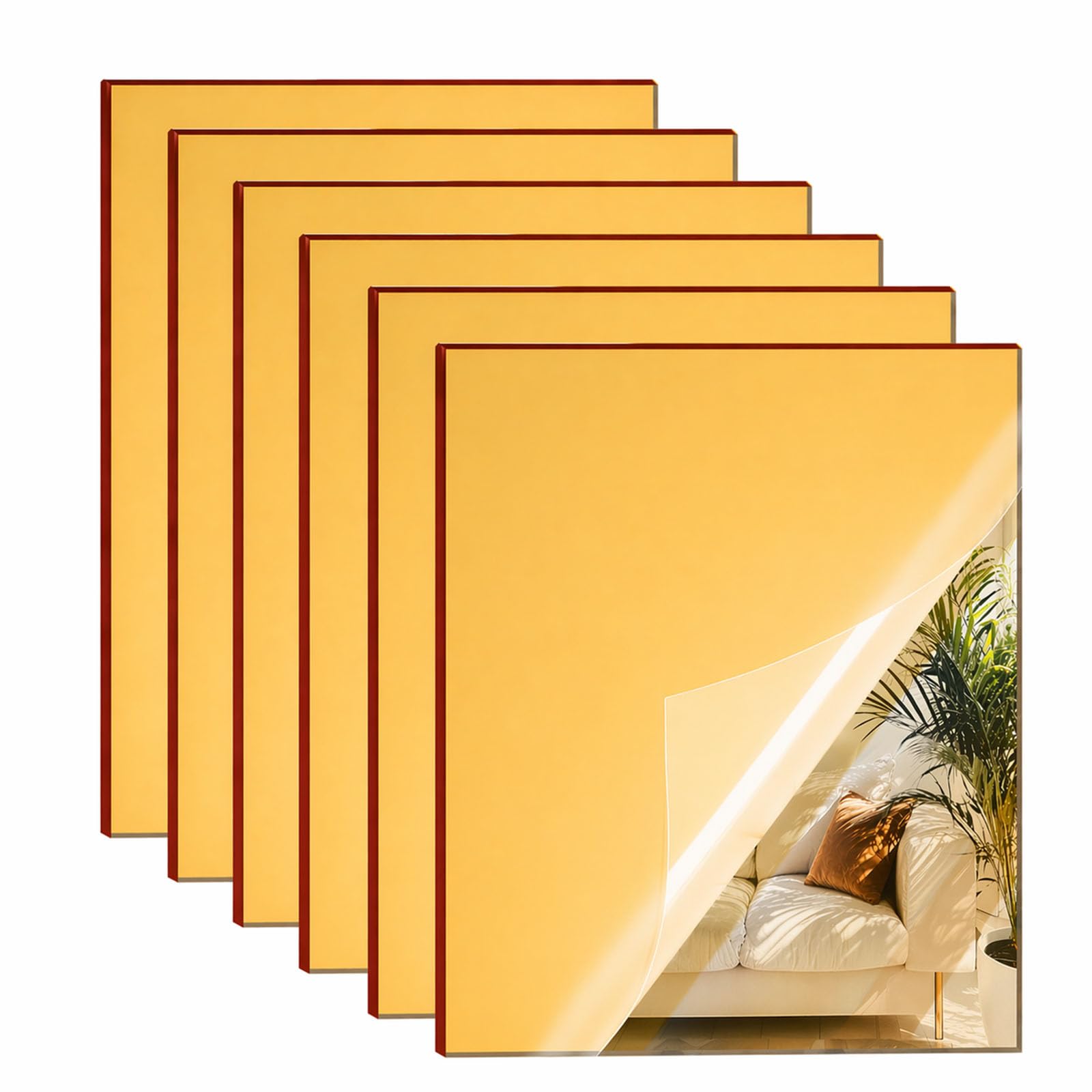 Rose Gold Mirror Acrylic Sheets - 6 Pack, 8x8" -19