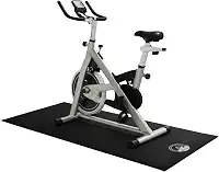 Tapete de bicicleta ergométrica – 76 x 152 cm antiderrapante impermeável para bicicleta ou passadeira – Tapetes de treino redutores de ruído de 0,23 polegadas de espessura Wakeman