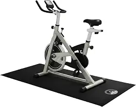 Tapete de bicicleta ergométrica – 76 x 152 cm antiderrapante impermeável para bicicleta ou passadeira – Tapetes de treino redutores de ruído de 0,23 polegadas de espessura Wakeman