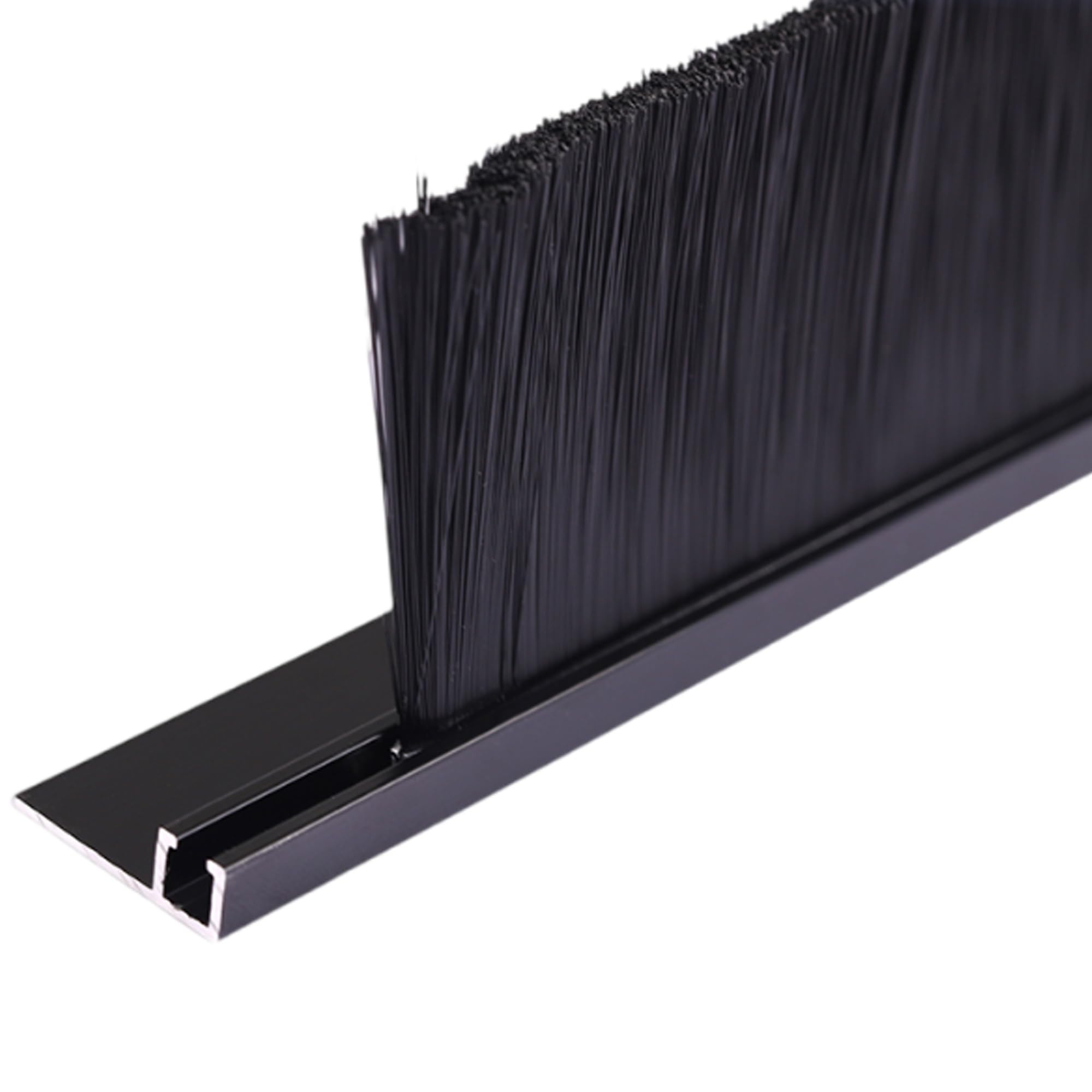 Spazzola a strisce in lega di alluminio nera - Strumento industriale for sigillare armadi e porte (100 cm) - Facile da installare(Size(F),5cm)