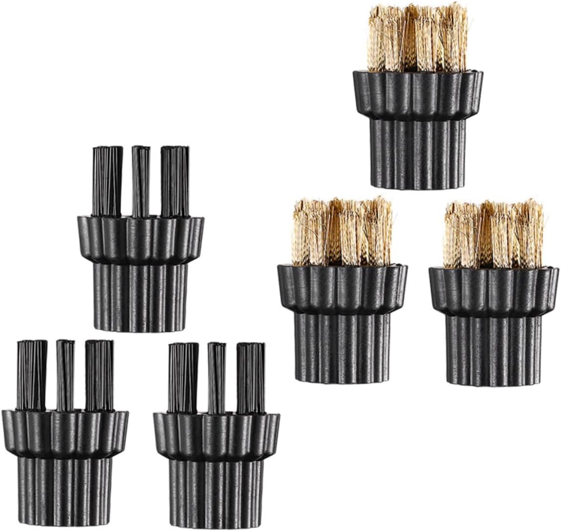 Ipetboom 6pcs Multi Function Steam Mop Brush Heads Replacement for Household Cleaning Machine Versatile Scrubbing Parts with Bristles for Decontamination and Easy Installation