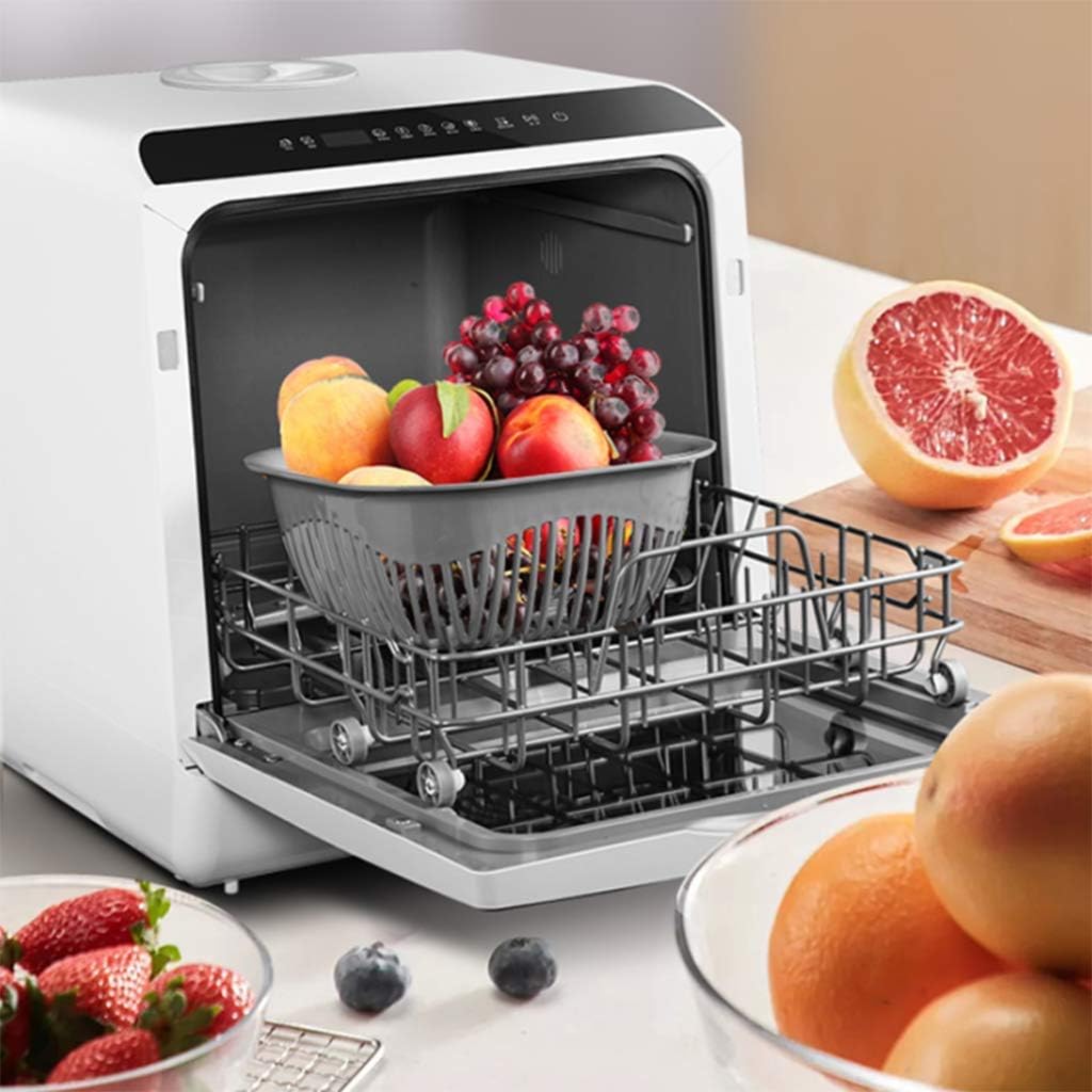 Tabletop Dishwasher Automatic Countertop Portable Mini Dish Washer, 220V Spray Up And Down 360掳 Azimuth For A 6-Port 6 Set Meal Large Capacity Practical