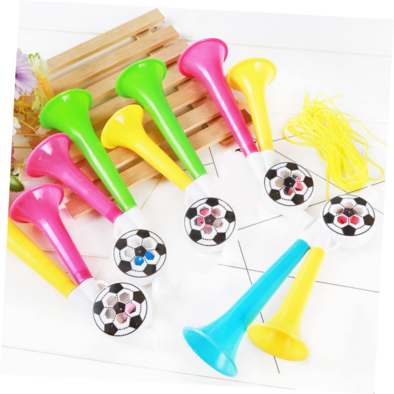 GOOHOCHY 12Pcs Handheld Trumpet for Fans Plastic Noisemakers for Football Events Parties and Cheering Props for Sports and Celebrations