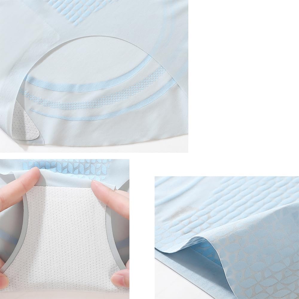 3PCS High Waist Seamless Liquid Ice Silk Shaping Pants Women Butt Lifting Ice Silk Body (1 X)