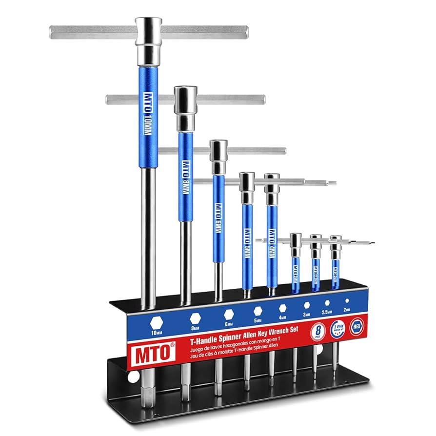 MTO Metric T-Handle Spinner Allen Key Wrench Set, 8-Piece 2