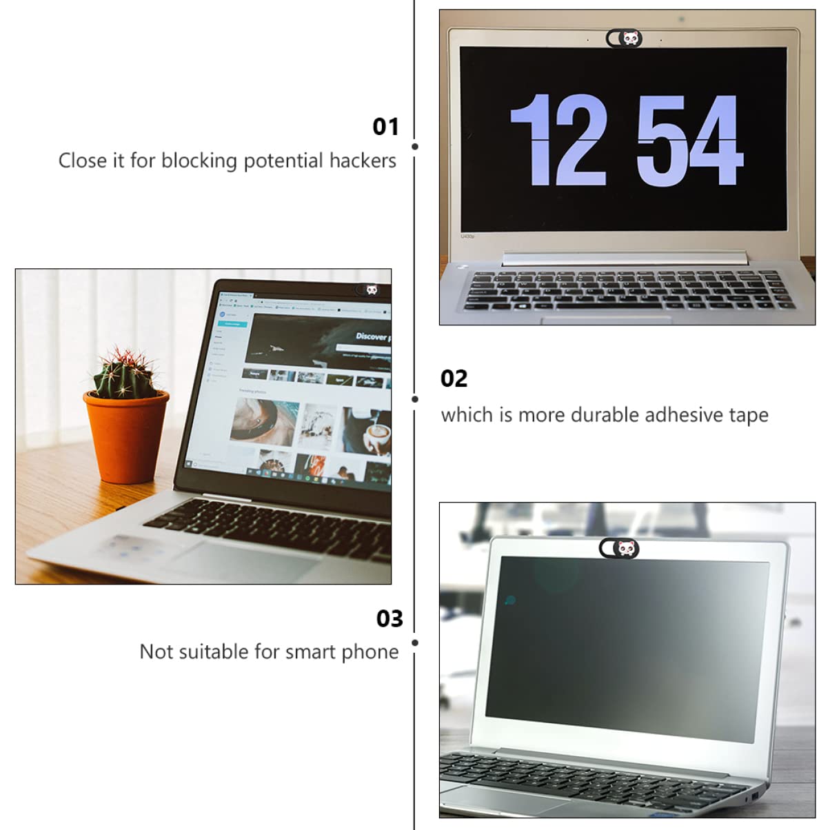 Abaodam 18piezas Cubierta De Privacidad para Webcam Diseño De Gato Deslizante y Fácil De Usar Protección para Laptop y Tablet Anti-Hacker y Seguridad Digital