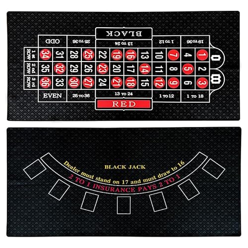 hklllm Party Roulette Wheel Set, Professional Roulette Wheel with Speed Cloth,Poker Chips,Poker Card,for Game Night.