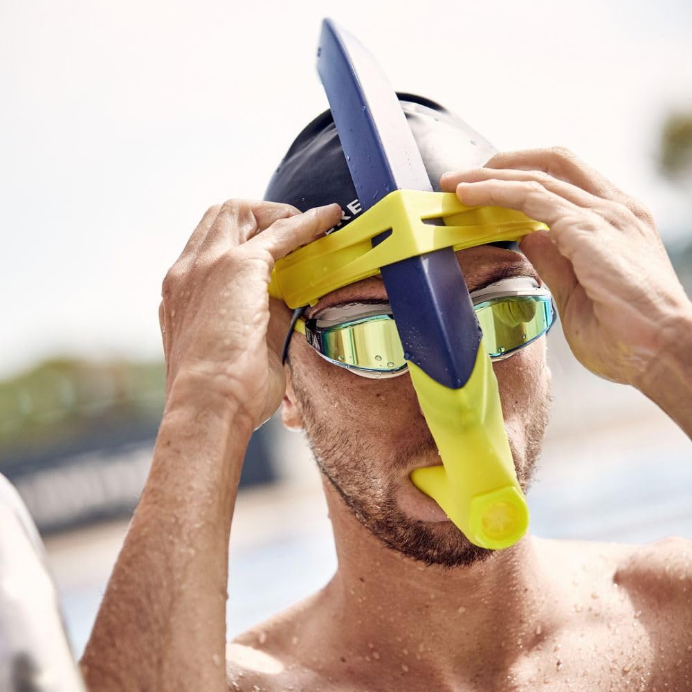 Aquasphere Focus Snorkel - Trainingsschnorchel mit Verstellbarer Kopfstütze, Wasserableitung, Silikonmundstück Stabilität beim Schwimmen, Pool & Schwimmen