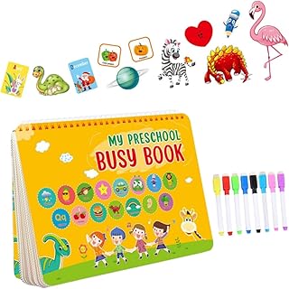 Toyvian 1 Conjunto De Livros Infantis Brinquedos Para Crianças Brinquedos Educativos Para Crianças Meu Livro Ocupado Livro De Exercícios Pré-Escolar Montessori Livro