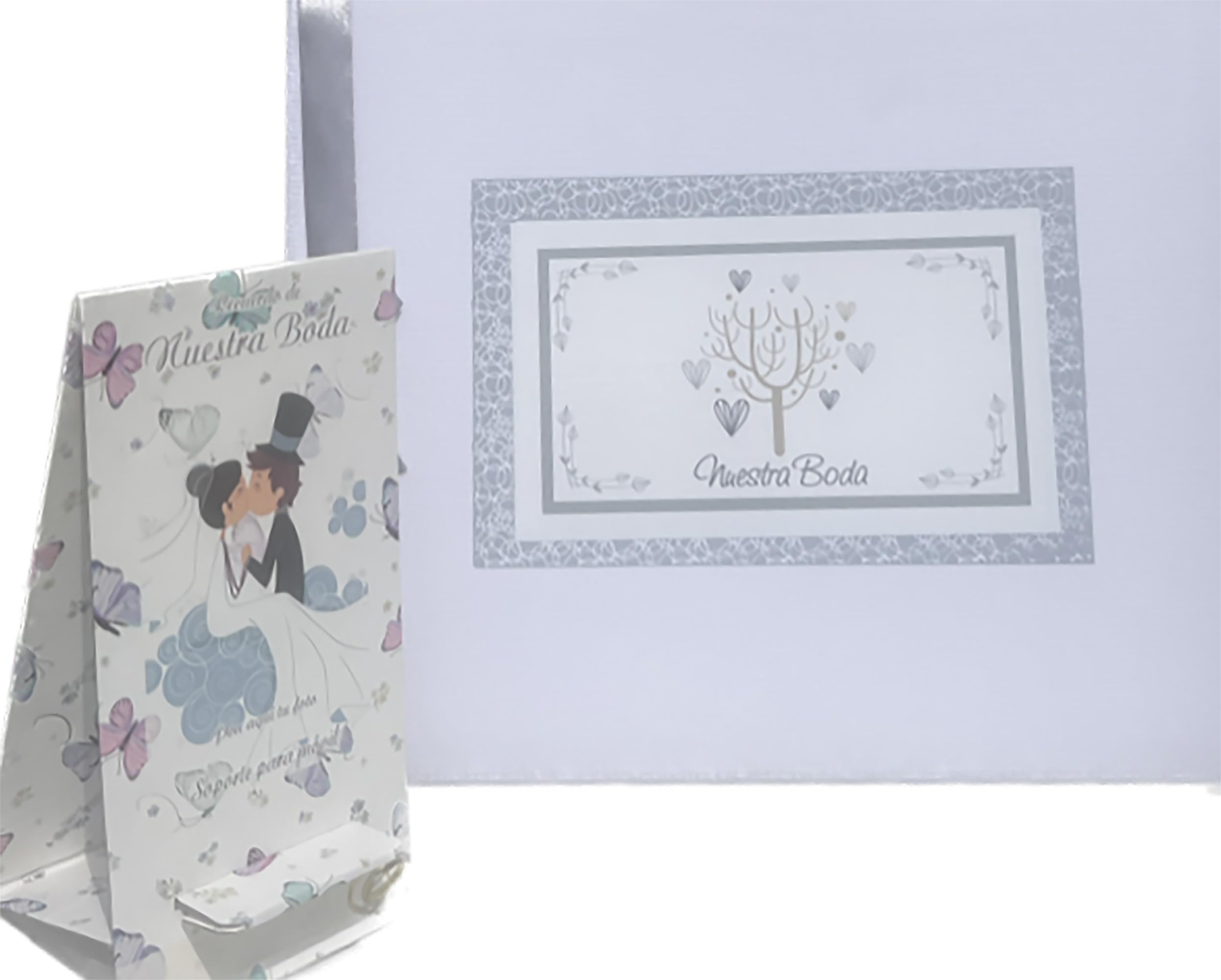 Libro De Firmas Para Boda Con árbol Genealógico Y Porta Móviles - 64 Páginas, Papel Crema 160g, Encuadernación Guaflex