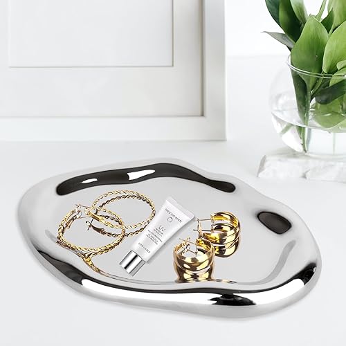 Miniatura 3 de Bandeja de joyería para mesa de café, bandeja de servicio, bandeja decorativa para anillo de tocador, bandeja de maquillaje, organizador para el