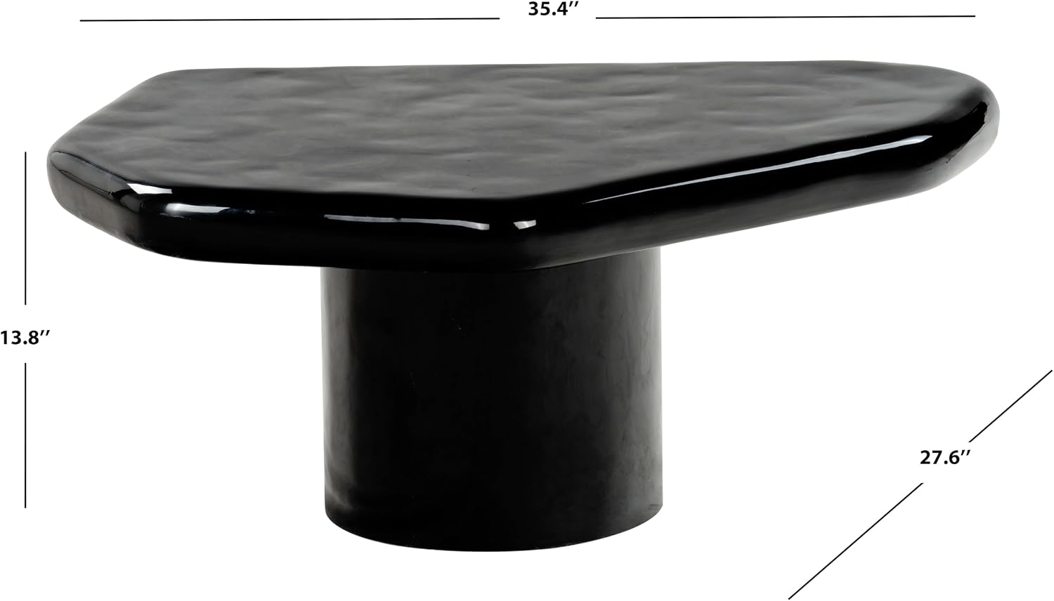 SAFAVIEH Couture Collection - Rhianna Black Concrete Coffee Table, Sculptural Modern Accent Table, Contemporary Design (SFV2609B)