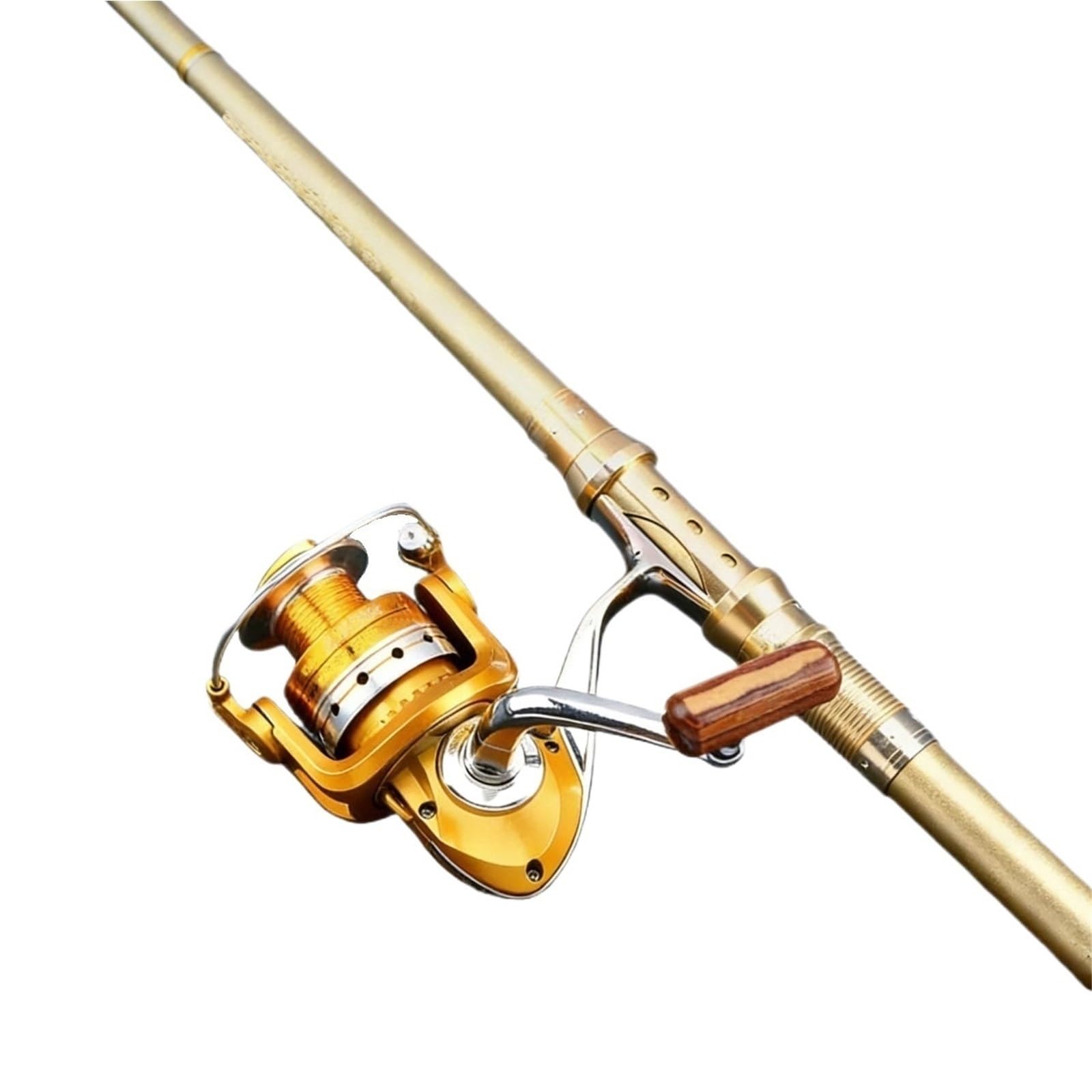 Canna da Pesca Canna da Pesca da Lancio a Lungo Raggio Tenuta in Mano con Canna da Mare con Ruota in Metallo | Ideale for la pesca in acqua salata e nella fossa nera(M)