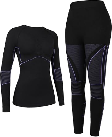 ATTRACO Seamless Thermal Underwear for Women Long Johns Base Layer Set