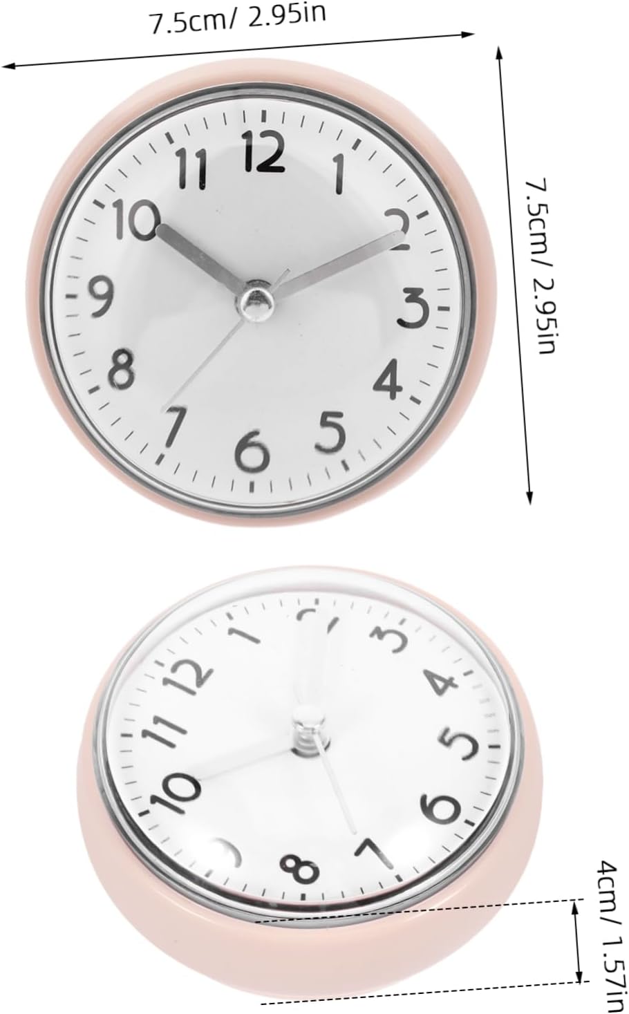 Bathroom Shower Clock with Suction Cup Fog Resistant Wall Clock for Restroom and Kitchen Easy Installation Stylish White and Gray Design and Decorative