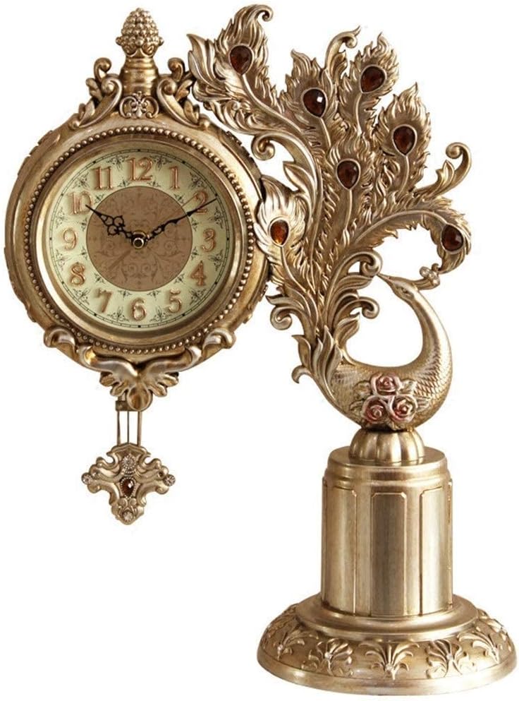 Mantel Clocks, Retro Clock Home Clock Decorative Ornaments Desktop Display Clock Living Room Napoleon Mantel Clock (White)