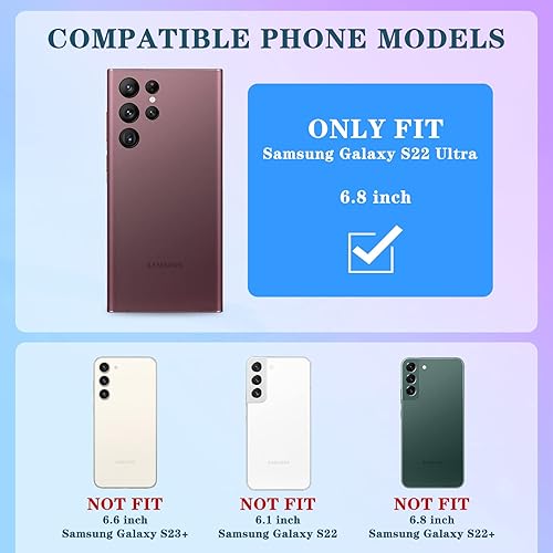 Miniatura 2 de Coralogo Funda 3 en 1 para Samsung Galaxy S22 Ultra con purpurina brillante para mujeres y niñas, cubierta de teléfono brillante con bonito diseño