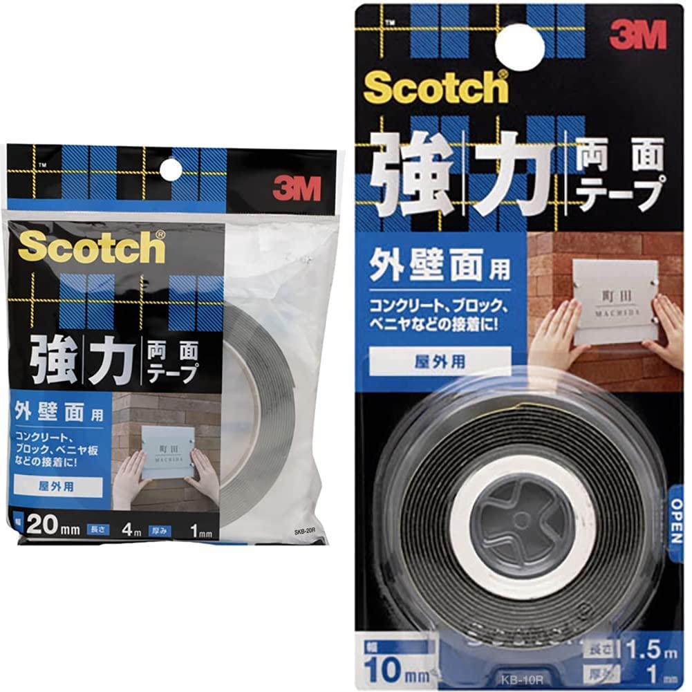 Amazon | 3M スコッチ 強力両面テープ 外壁面用 幅20mm長さ4m SKB-20R