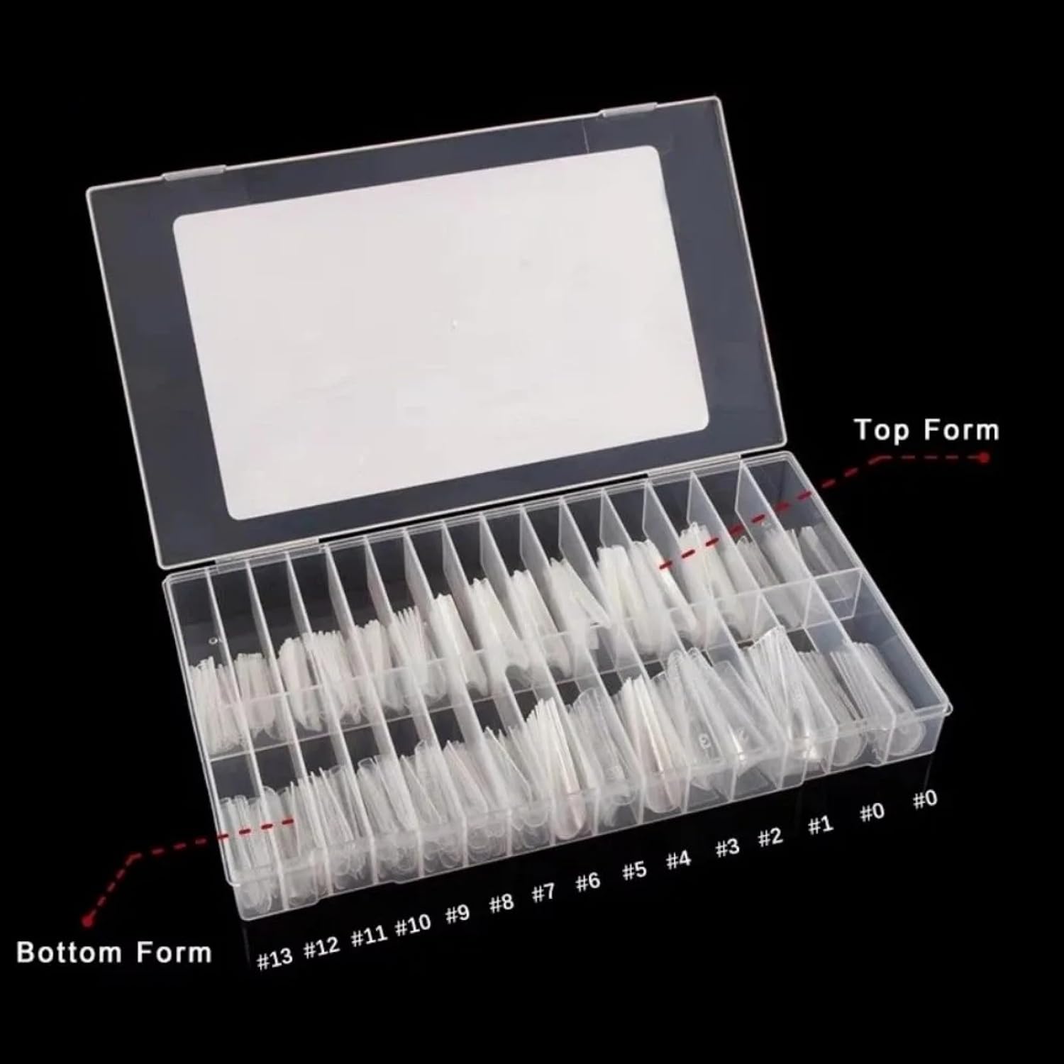 280Pcs Sandwich Dual Nail Forms 14sizes Quick Building Gel Nail Extensions-Dual Form with Reusable Top and Bottom Mold Tips (No.#46 (280Pcs))