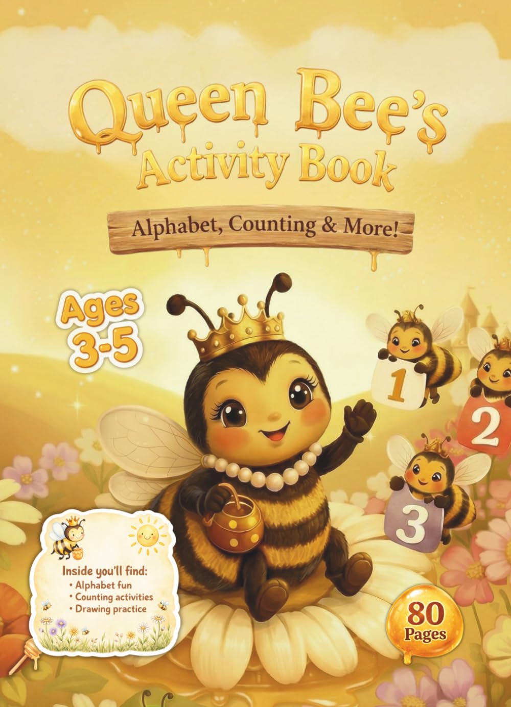 Queen Bee's Activity Book: From the Queen Bee Series: Alphabet Adventures, Counting to 20 & Coloring Fun (The Book Lady Press)