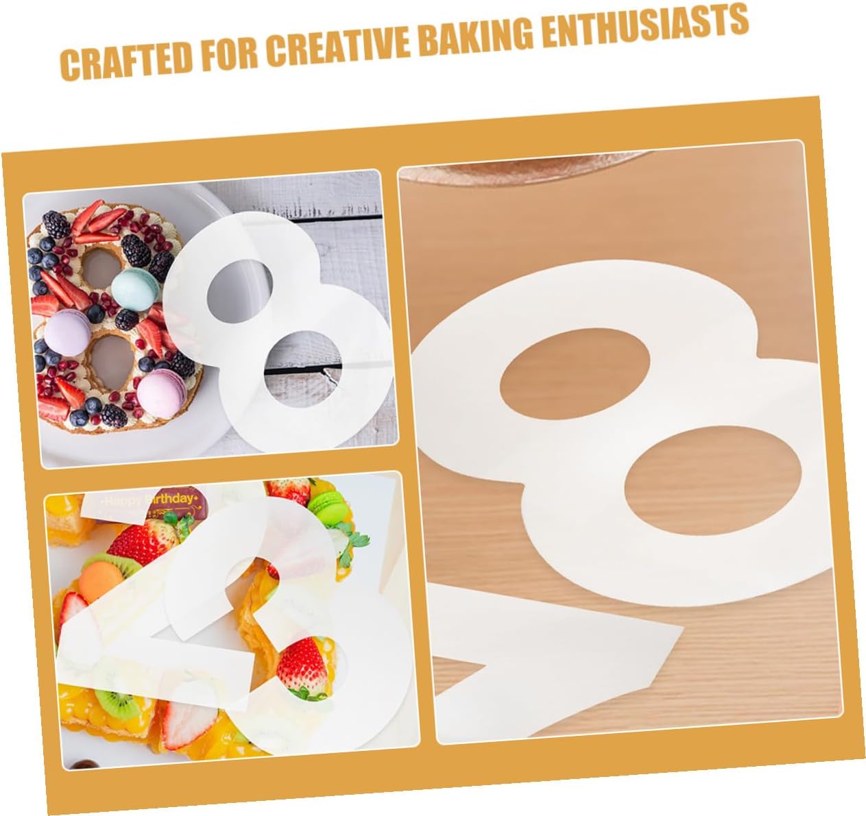 Ipetboom Cake Number Stencil Set for Baking 10-inch Silicone Number Moulds 0-8 DIY Birthday Cake Templates for Mousse 2 Sets