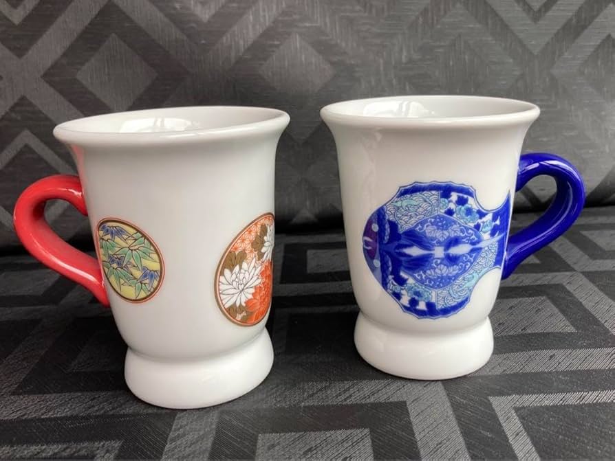 深川製磁 チョコレートカップ 寿赤絵 武者 箱 梅型 6号鉢 花形中付 ペア 深川製磁 チョコレートカップ 寿赤絵 武者 箱 梅型 6号鉢 花形中