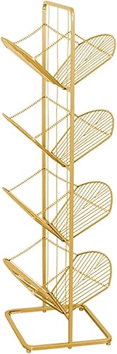 KNFUT Shelves, Iron Folding Bookshelf Living Room Study Storage Rack Office Newspaper Magazine Storage Rack