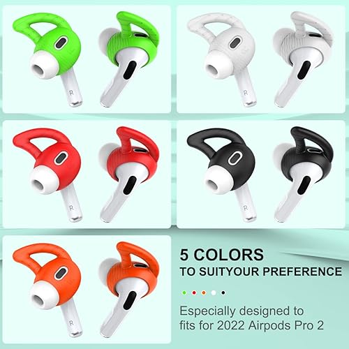 Miniatura 7 de 5 pares Ganchos de silicona para los oídos AirPods Pro 2, gancho para la oreja antideslizante AirPods Pro 2 accesorios compatibles con AirPods Pro