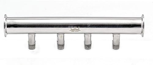 HFS (R) Abrazadera Tri de 2 "a NPT Colector de cuatro vías (4) 12 "NPT macho 24" longitud 304 acero inoxidable