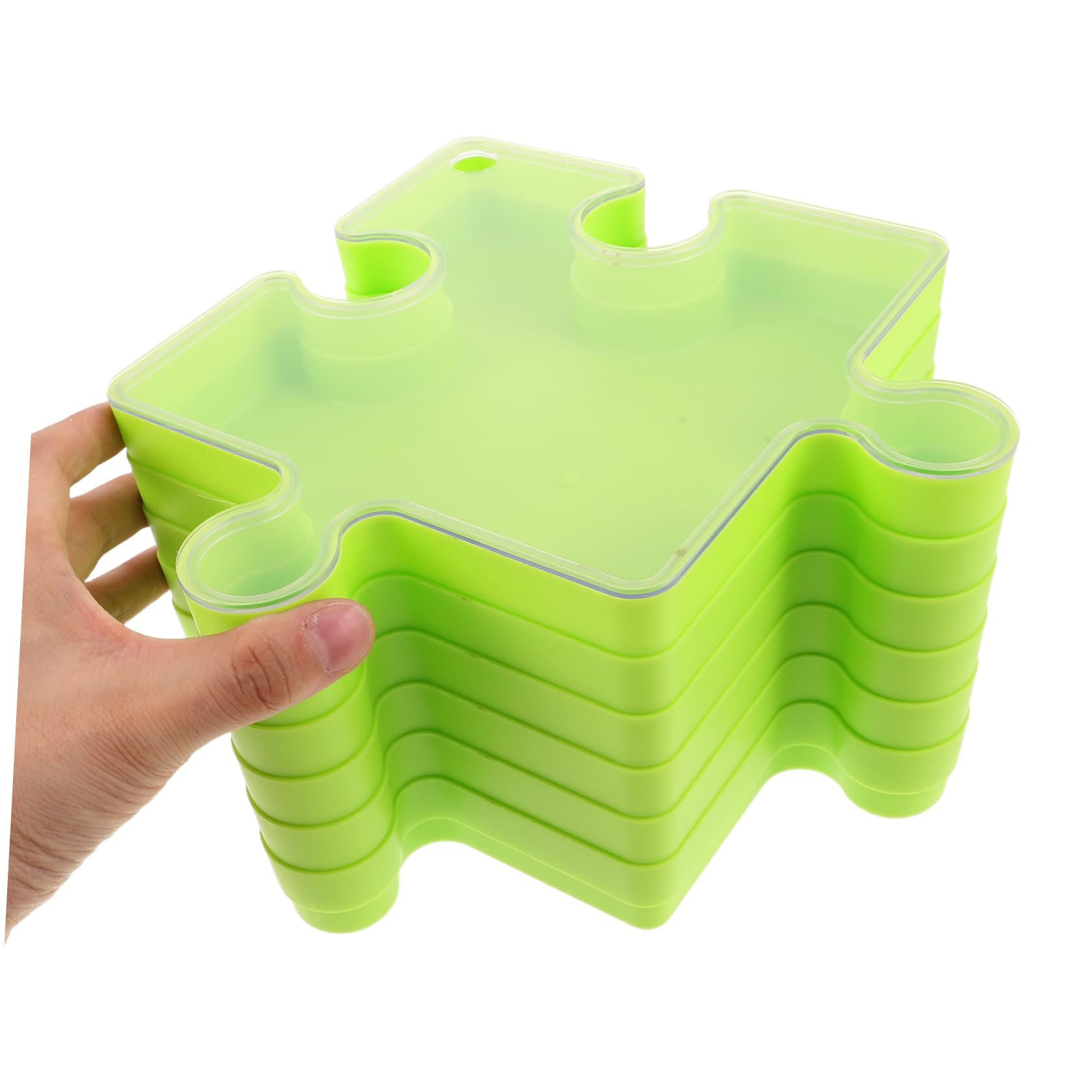Hohopeti 6stücke Puzzle Aufbewahrungsbox mit Deckel Puzzlesortierer aus Kunststoff Tragbar und Leicht für Zuhause Schule und Unterwegs