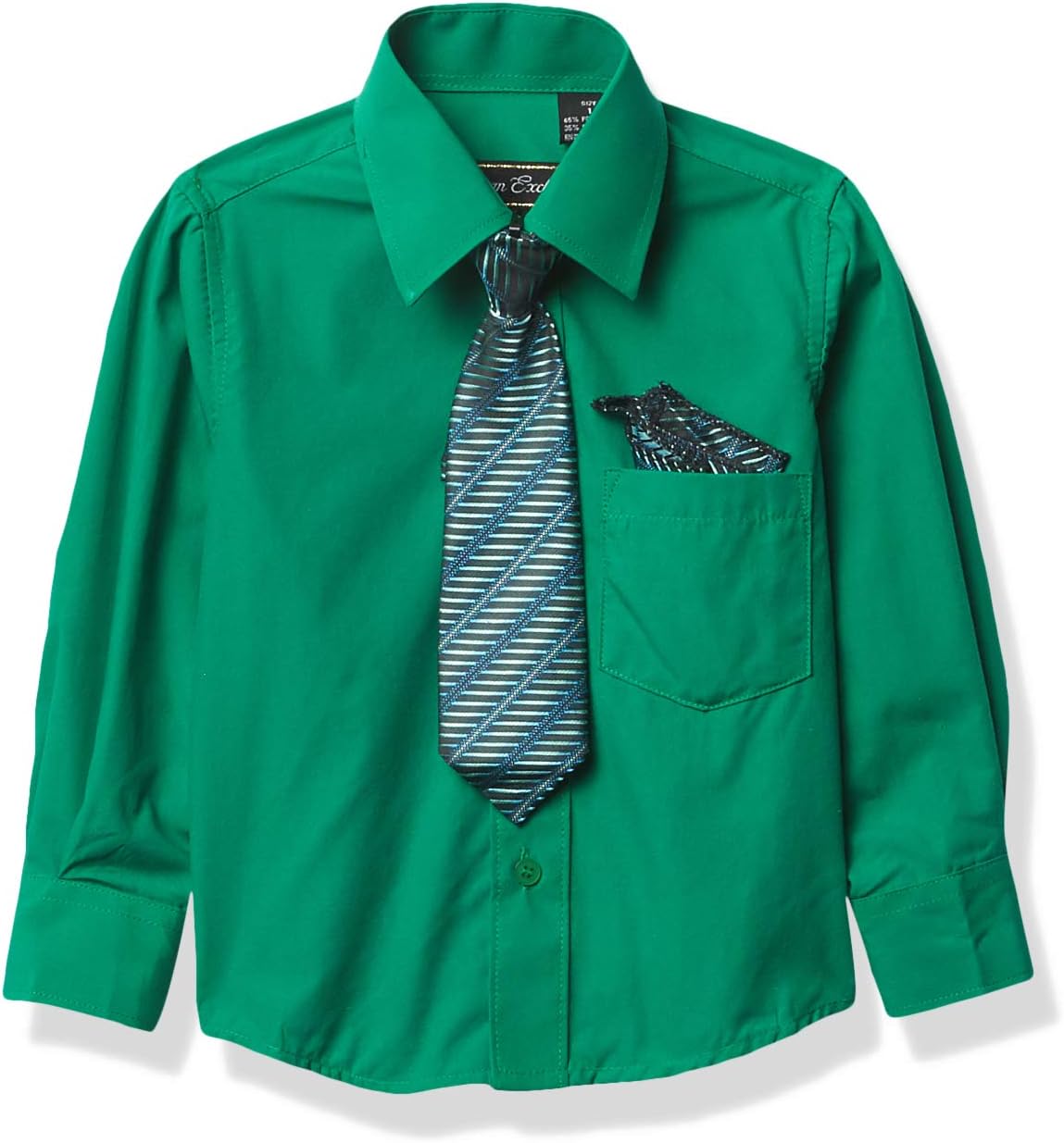 a.x.n.yBoys' Long Sleeve Button Down Shirt with Tie and Pocket Square Combo Set
