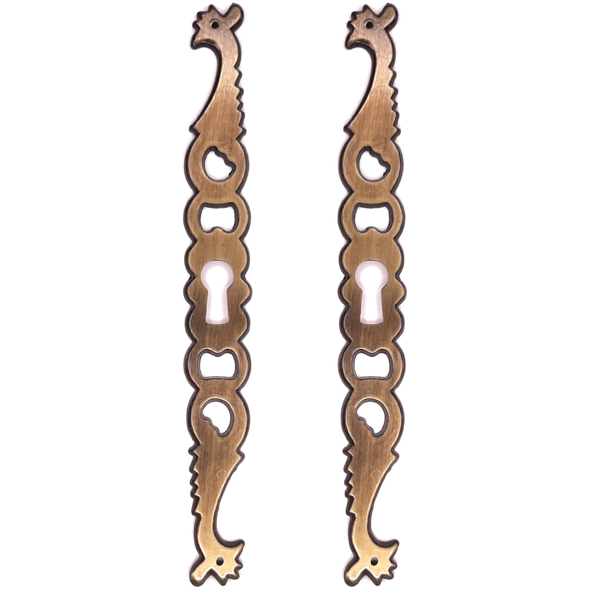 Entrée de clé en zamak finition laiton pour meubles - 145mm