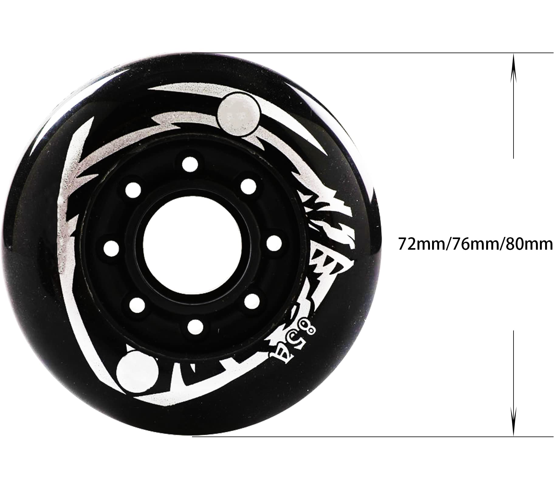 Koła do wrotek 72 mm/76 mm/80 mm wymienne kółka do łyżworolek używane na zewnątrz, koła hokejowe itp., 8 sztuk
