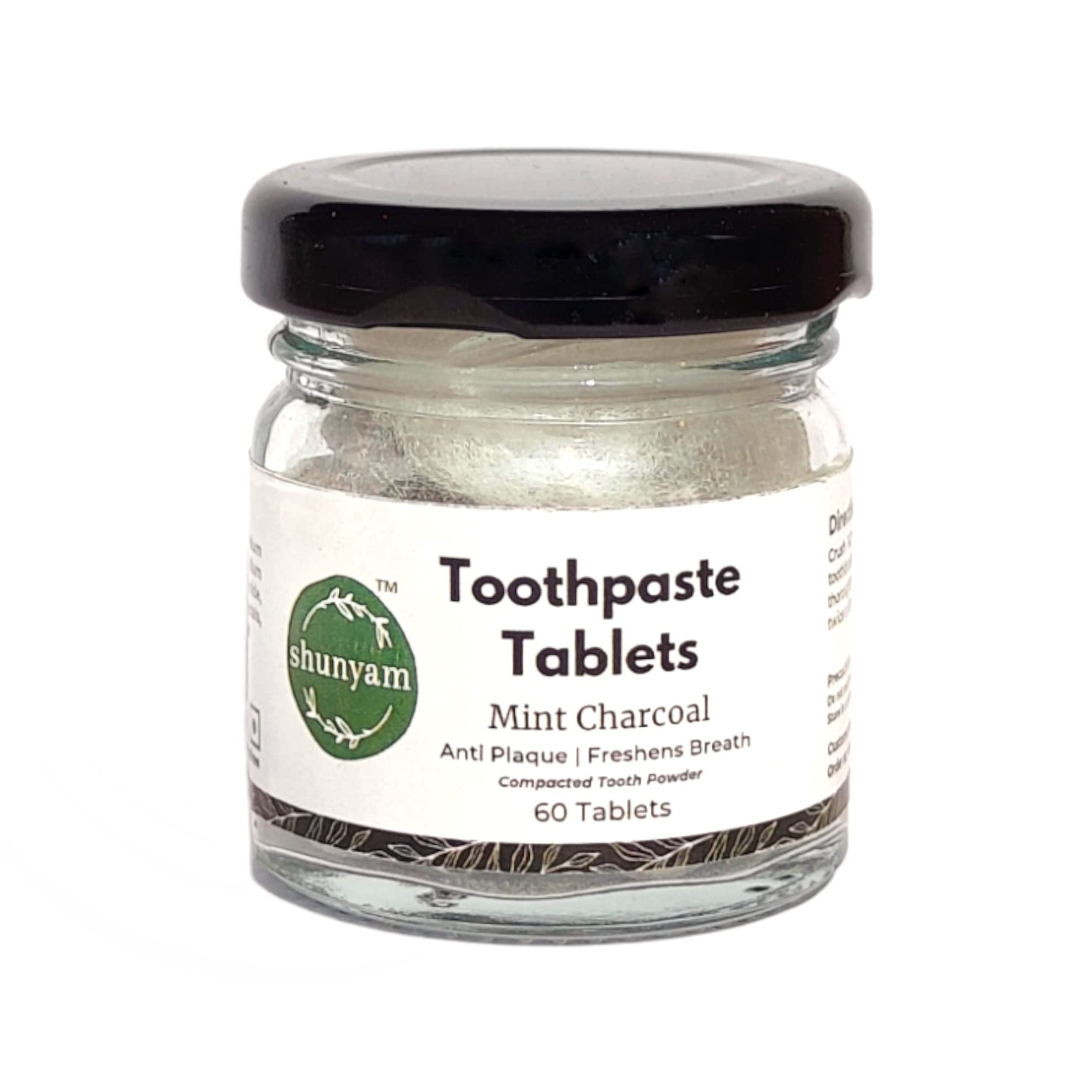 Shunyam Toothpaste Tablets, Eco-Friendly, SLS Free, Paraben Free, Anti-Plaque, Travel Friendly, Vegan, Teeth Whitening (60 Tablets) (Mint Charcoal) with the goodness of Activated Charcoal (B0BQYXHQ2P) Amazon Price History, Amazon Price Tracker