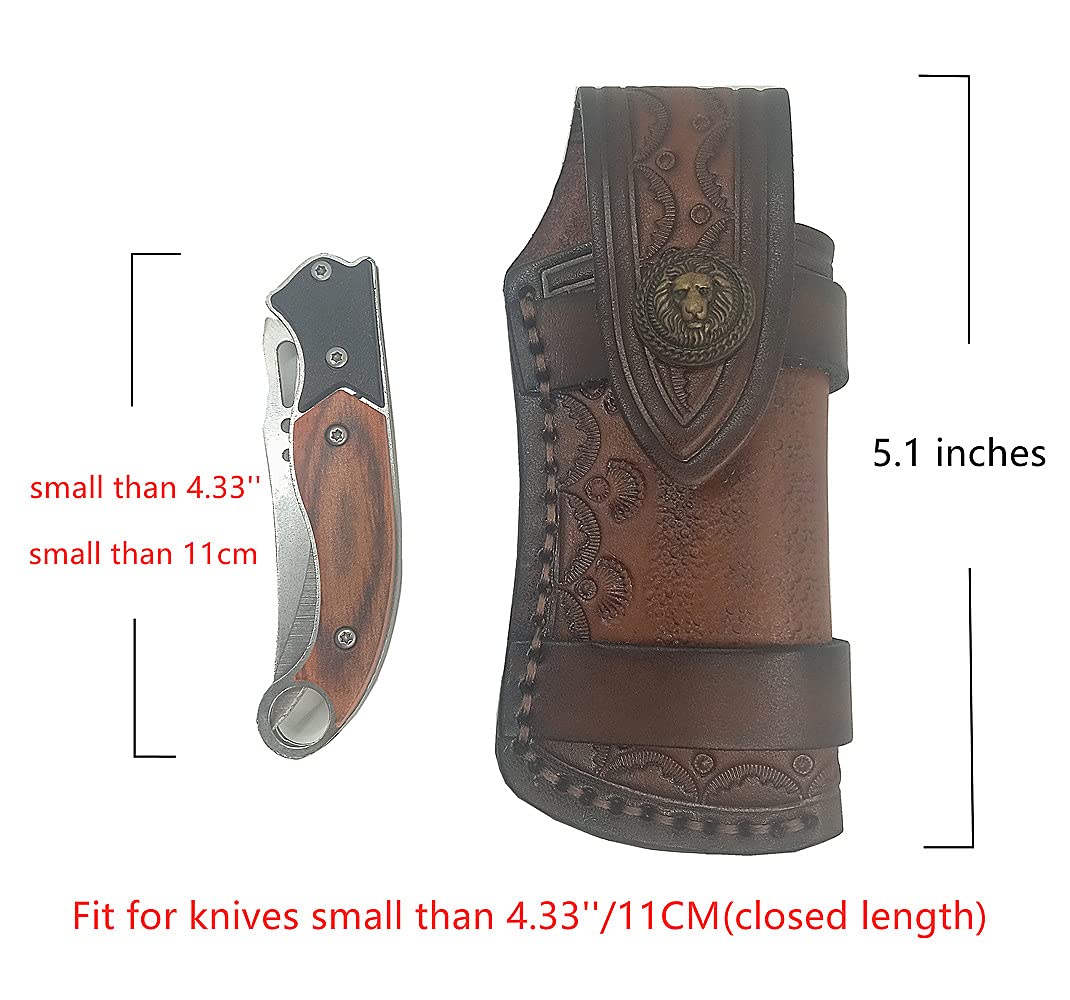 Pocket Knife Sheath,Leather Knife Sheaths Fit for 4'' Knife,Leather