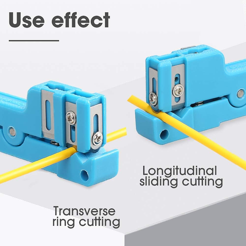 Generic 6-Pack Coax Cable Stripper Fiber Optical Buffer Tube Jacket Stripper 45-162 & 45-163 & 45-165 (Gray & Blue & Black), 0mm~7.9mm