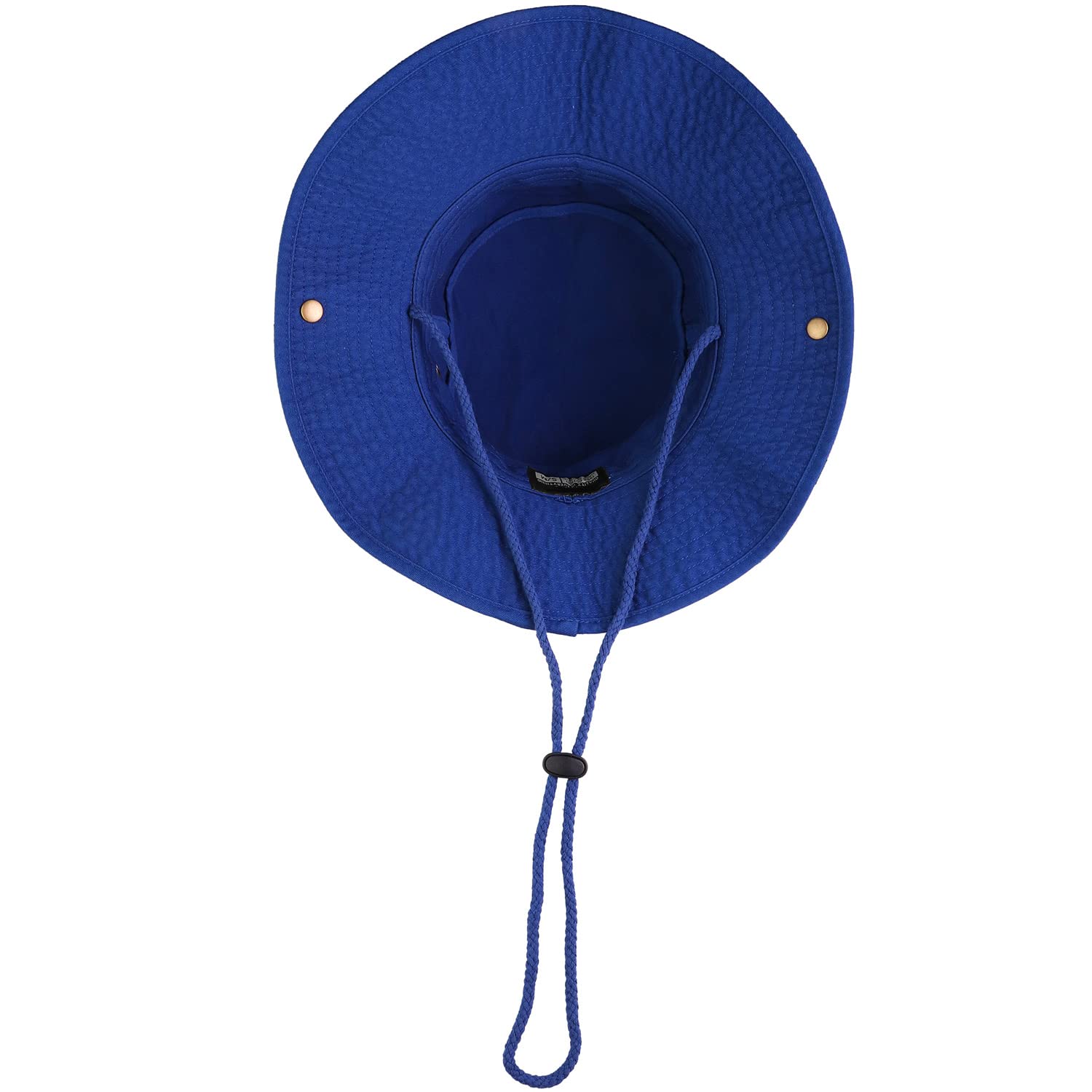 Sombrero de ala ancha para senderismo, pesca, safari, boonie, 100% algodón, protección solar UV para hombres y mujeres, actividades al aire libre, Azul Real, Large/X-Large