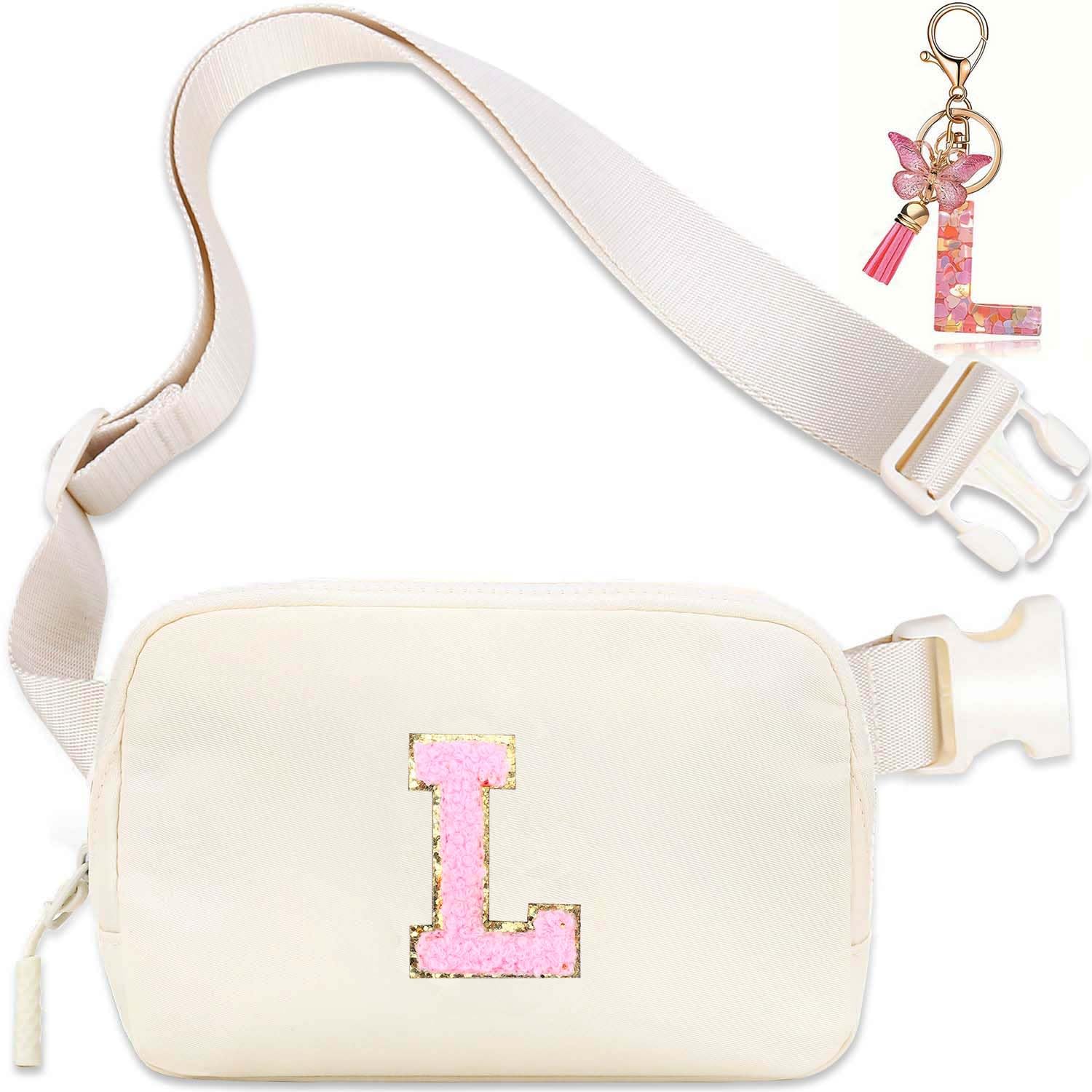 Initial Belt Bag for Girls - Women fanny pack ages 8-12 Teen Birthday Gifts Small Waist Packs Trendy Kids Fanny Pack L