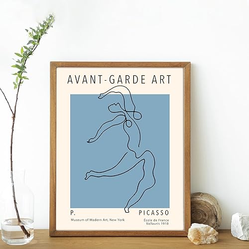Miniatura 7 de Morandi - Póster artístico de pared azul, juego de 9 pósteres abstractos de Matisse, decoración retro para dormitorio estético, sala de estar,