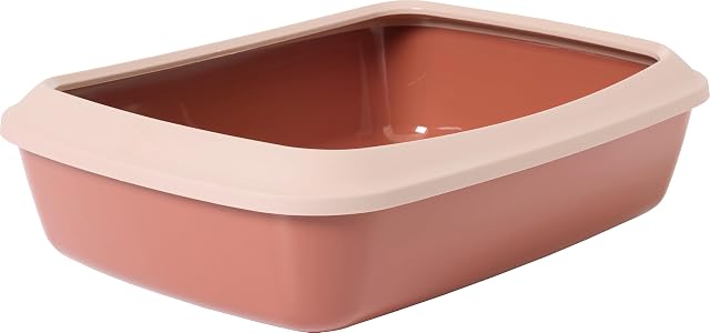 arenero Gato - Savic Iriz - Rosa - Abierto - con Borde - práctico e higiénico - 42 cm