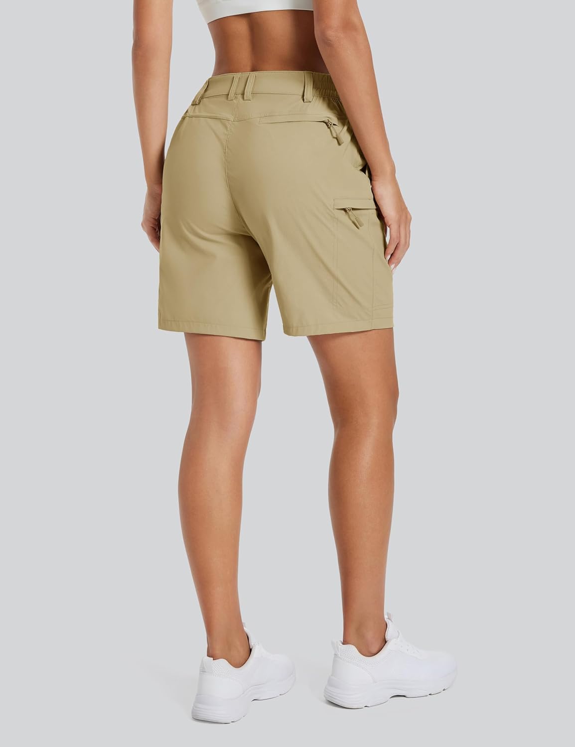 MAGCOMSEN Womens 7" Hiking Cargo Shorts Quick Dry Lightweight Golf Shorts with Pockets for Summer Casual Travel Outdoor