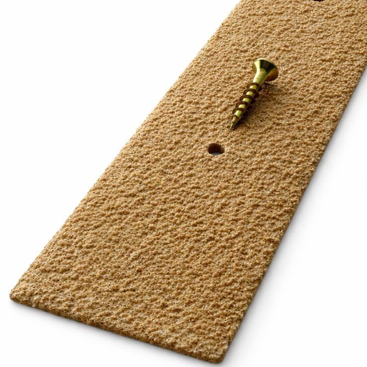 Beige Non-Slip Decking Strips Heavy Duty GRP Anti-Slip Safety Strip with Chamfered Edges, Pre-Drilled & Free Countersunk Screws for Timber Decking, Garden Steps & Walkways 1200mm x 50mm / 18