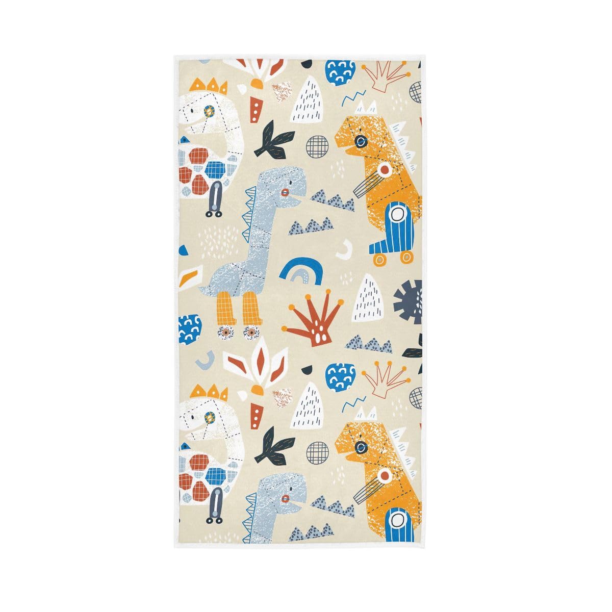 LSRCPD Cute Dinosaurs Design Hand Towel, Multipurpose Decorative Towels for Hand, Face, Hair, Bath 15 x 30 Inches