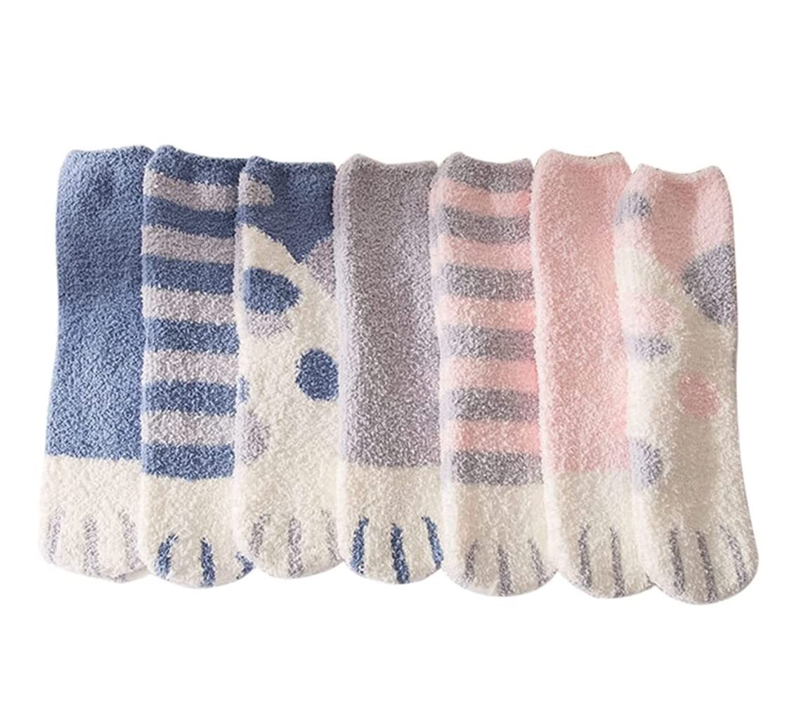 Wintersocken Bettsocken 10 Paar Niedliche Winter-Thermosocken, Superweiche, Kuschelige, Mit Fleece Gefütterte, Mittelgroße Schlauchsocken Warme Flauschige Socken