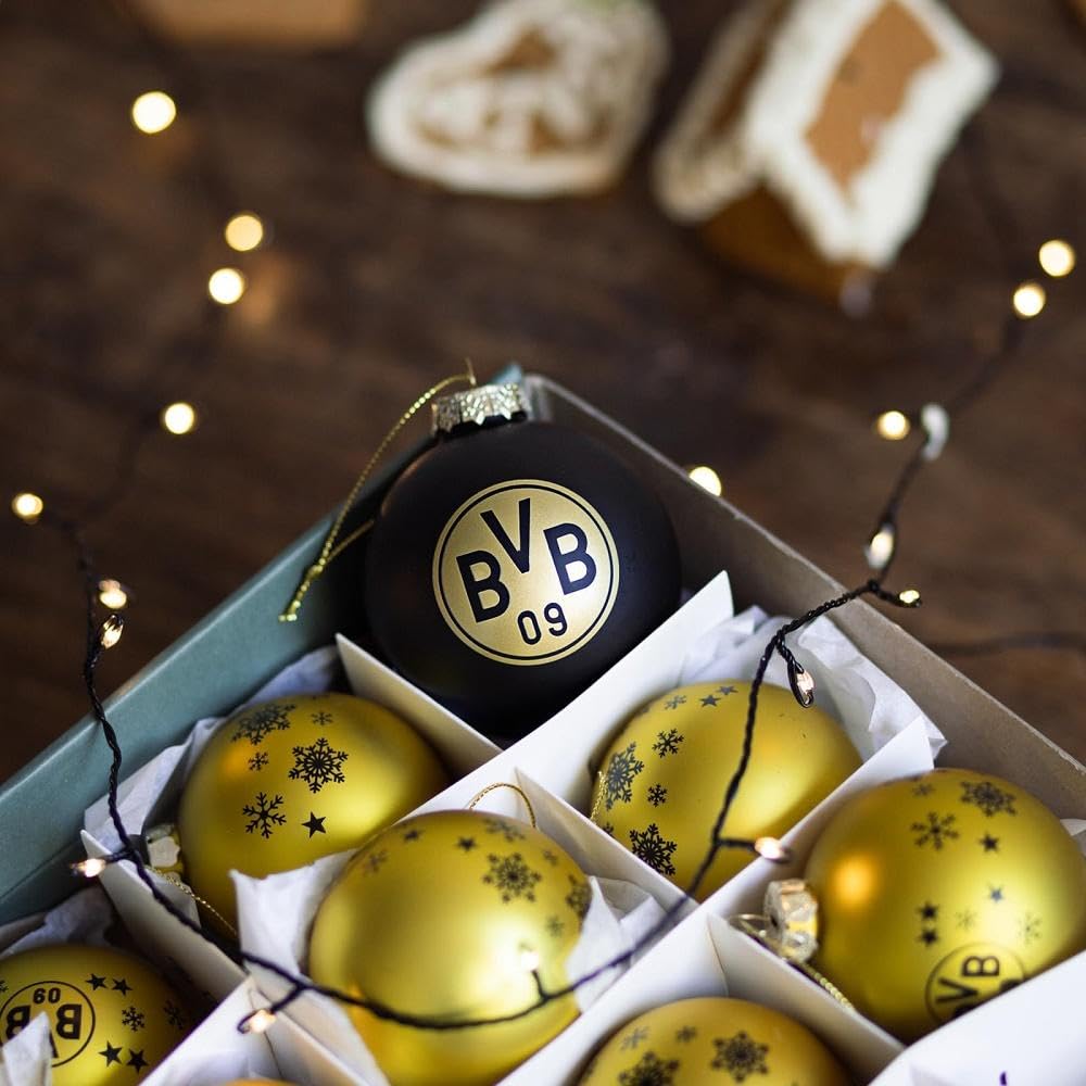 Borussia Dortmund BVB Palle dell'Albero di Natale Set di 4 Giallo