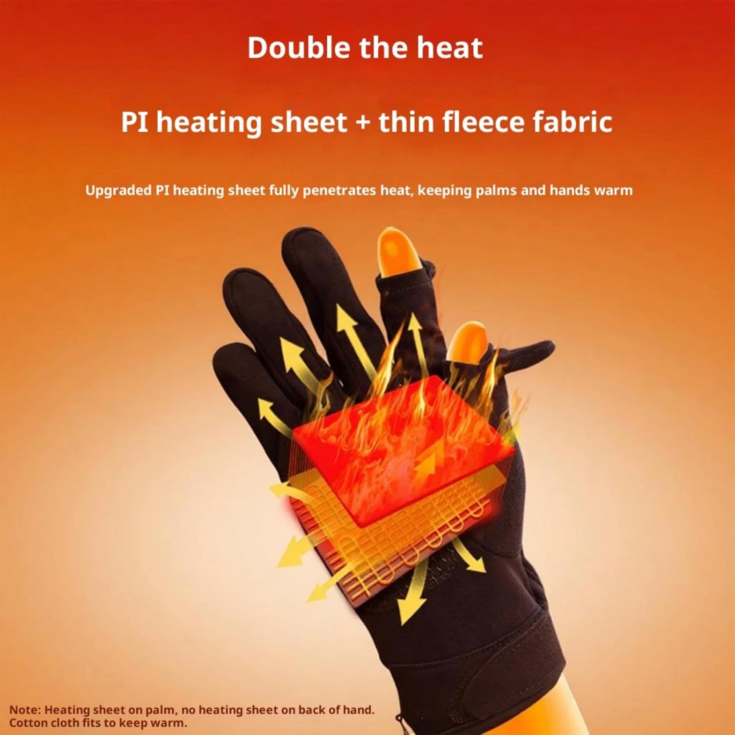 [ECVGHD] フリース裏地付きヒーターグローブ 寒冷地用 5温度モデル LEDディスプレイ付き 寒冷地用サーマル