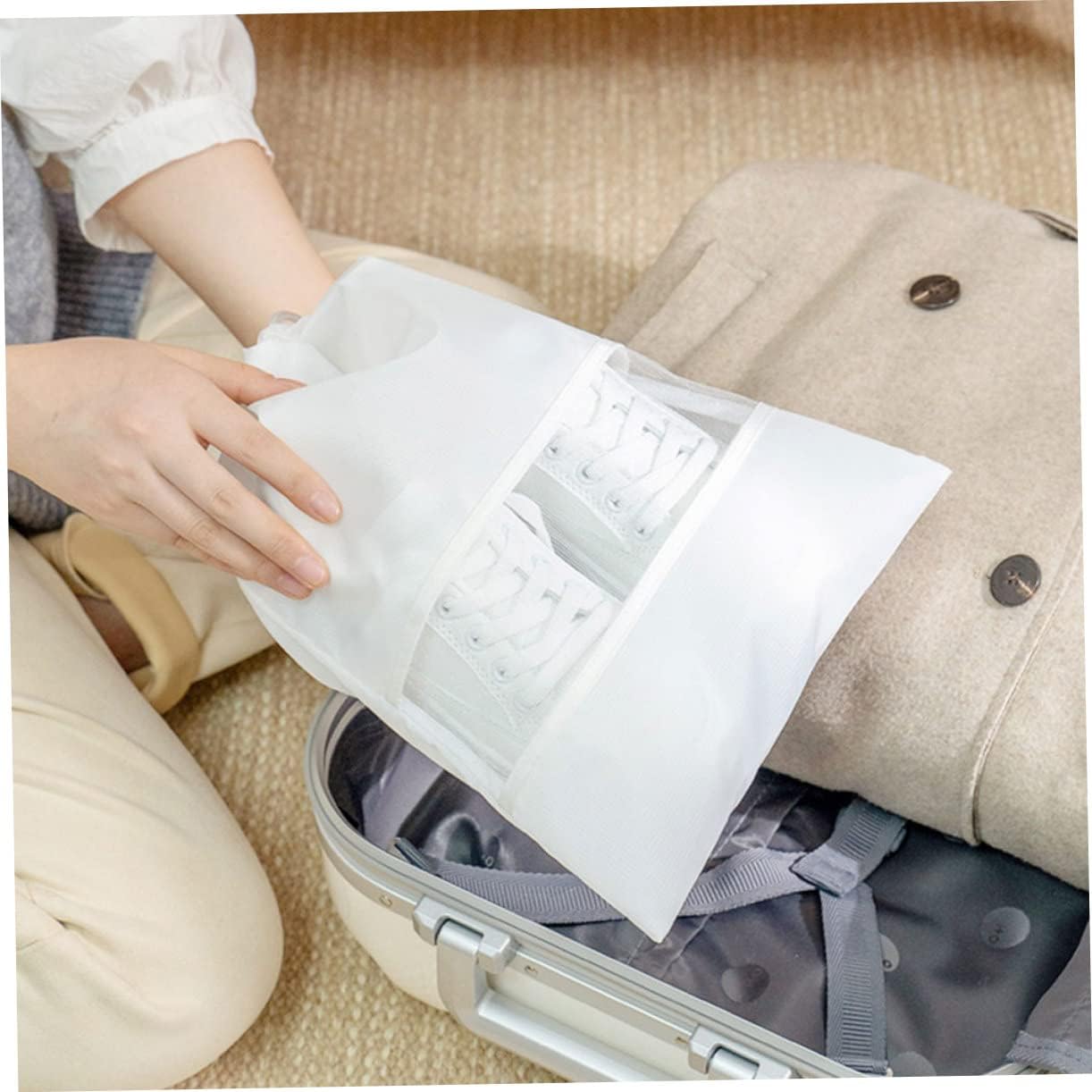CALLARON 12pcs Travel Shoes Pouch Shoe Storage Bag Organizer for Home Bedroom Living